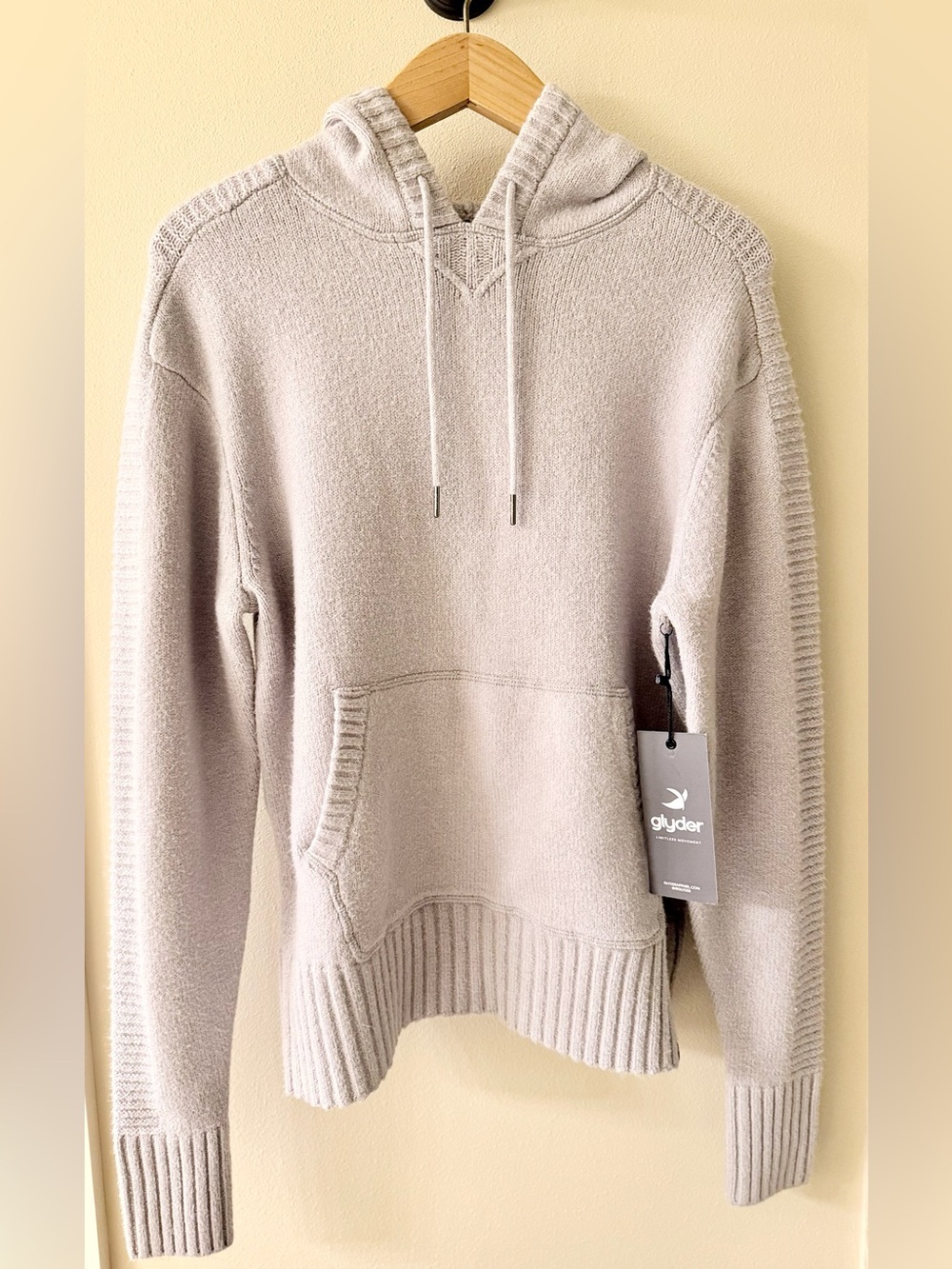 Glyder Knit Up Unisex Grey XS Hoodie - NWT